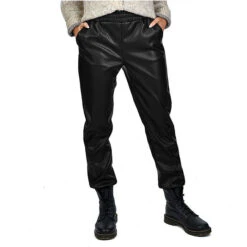 Women's Vegan Leather Jogger Pant
