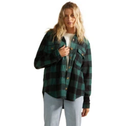 Billabong Women's A/Div Forge Fleece Flannel Shirt Jacket